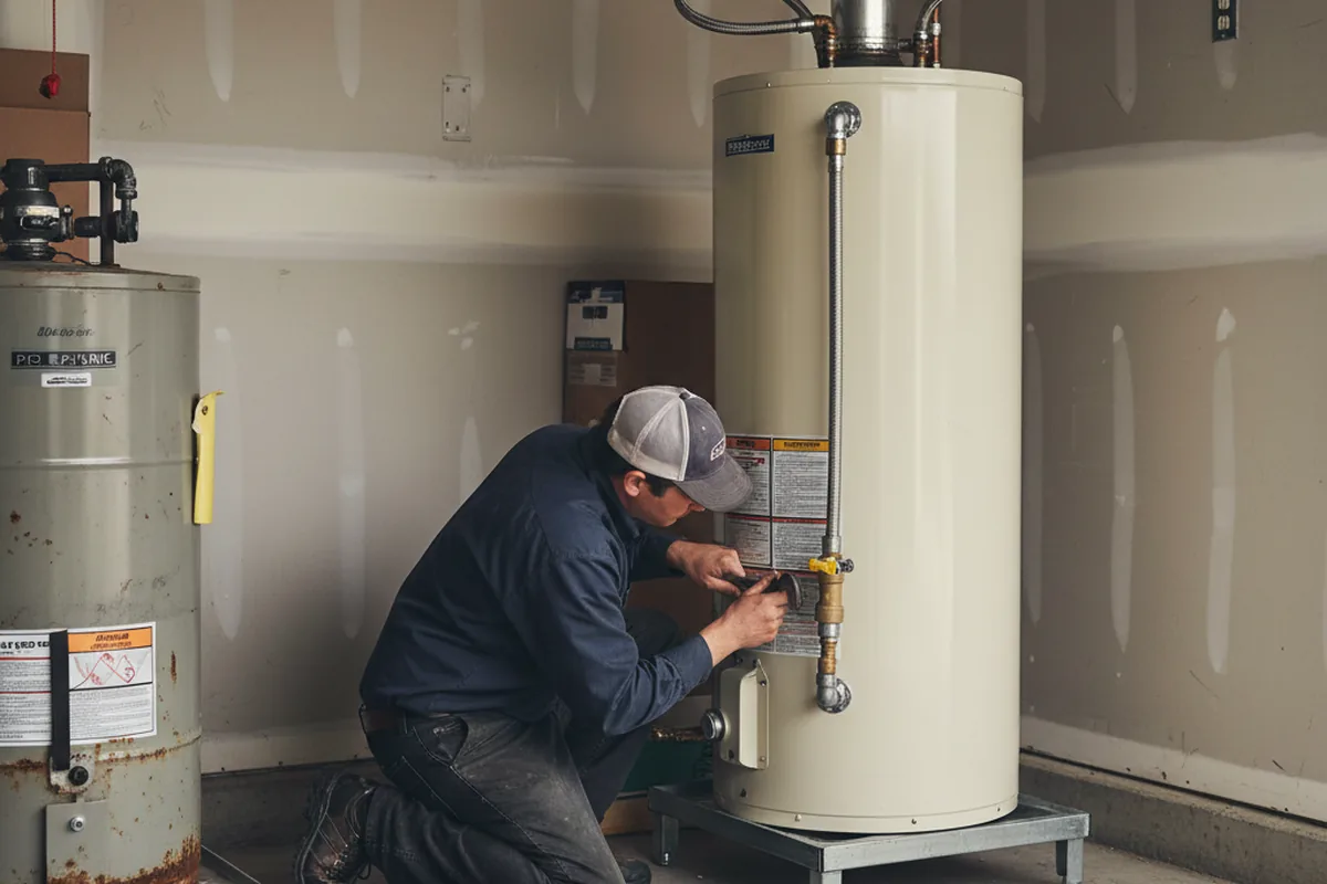 Water heater and shutoff valve replacement in Minnie